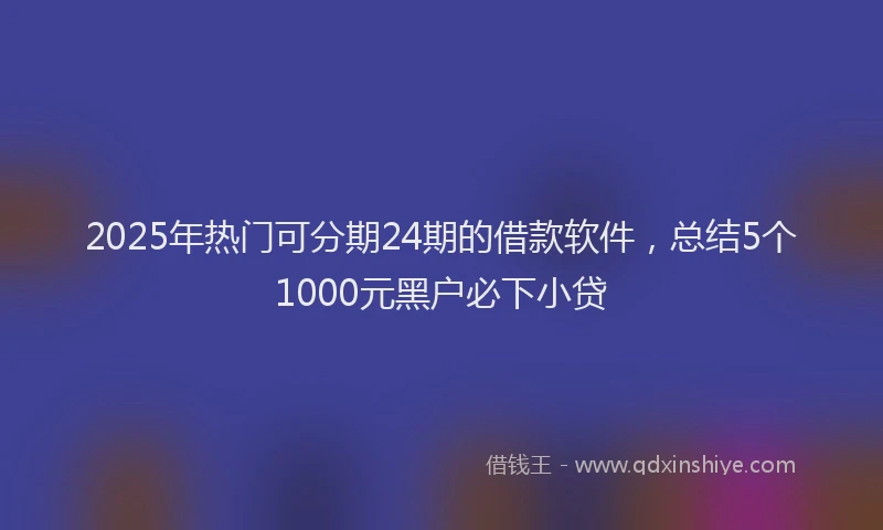 2025年热门可分期24期的借款软件，总结5个1000元黑户必下小贷