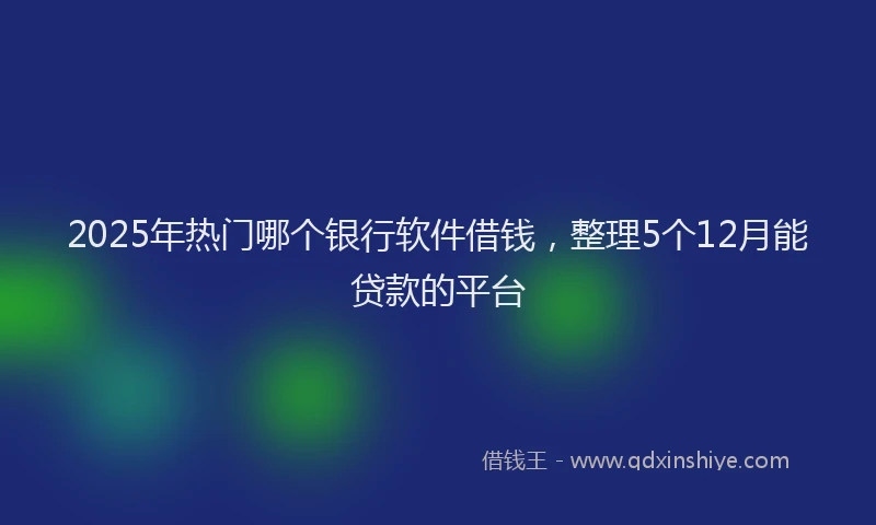 2025年热门哪个银行软件借钱，整理5个12月能贷款的平台