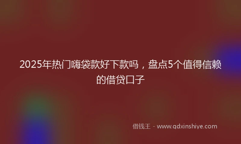 2025年热门嗨袋款好下款吗，盘点5个值得信赖的借贷口子
