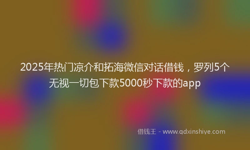 2025年热门凉介和拓海微信对话借钱，罗列5个无视一切包下款5000秒下款的app