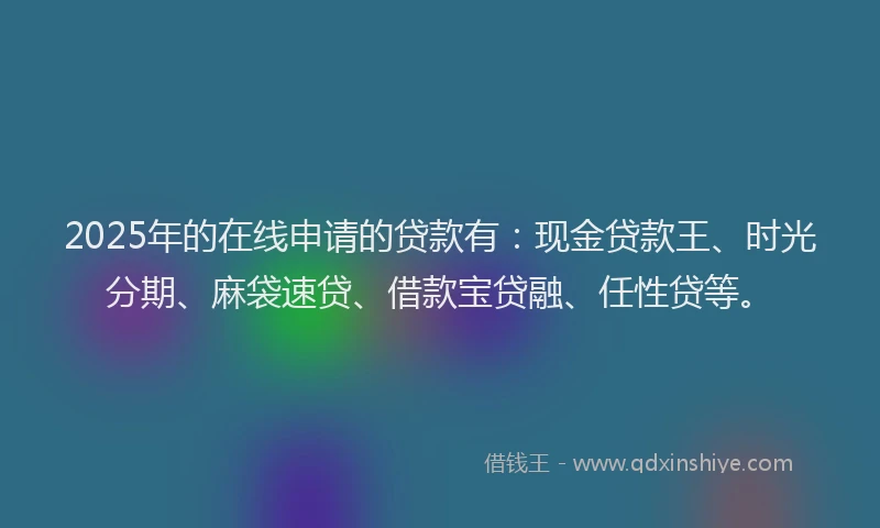 2025年的在线申请的贷款有：现金贷款王、时光分期、麻袋速贷、借款宝贷融、任性贷等。