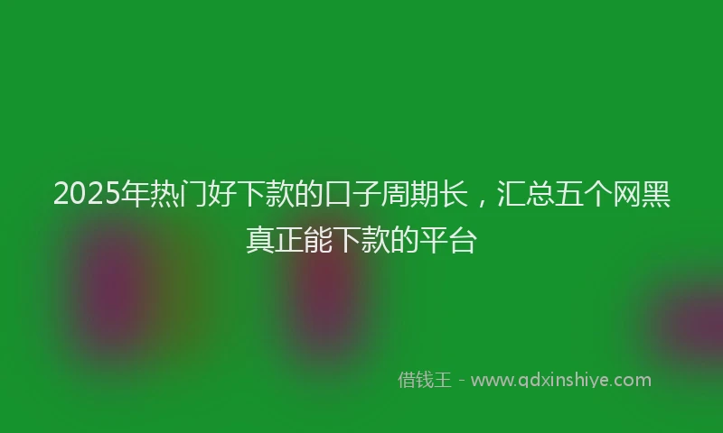 2025年热门好下款的口子周期长，汇总五个网黑真正能下款的平台