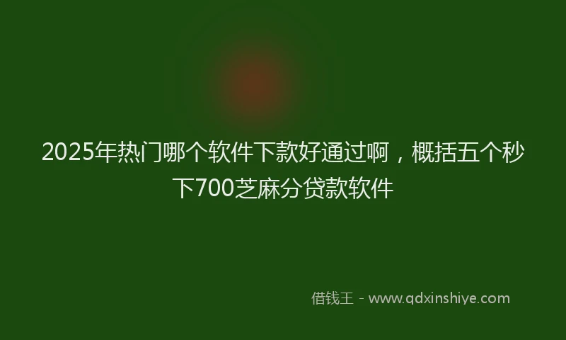 2025年热门哪个软件下款好通过啊，概括五个秒下700芝麻分贷款软件