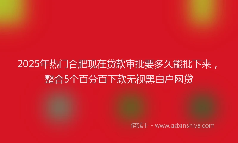 2025年热门合肥现在贷款审批要多久能批下来，整合5个百分百下款无视黑白户网贷