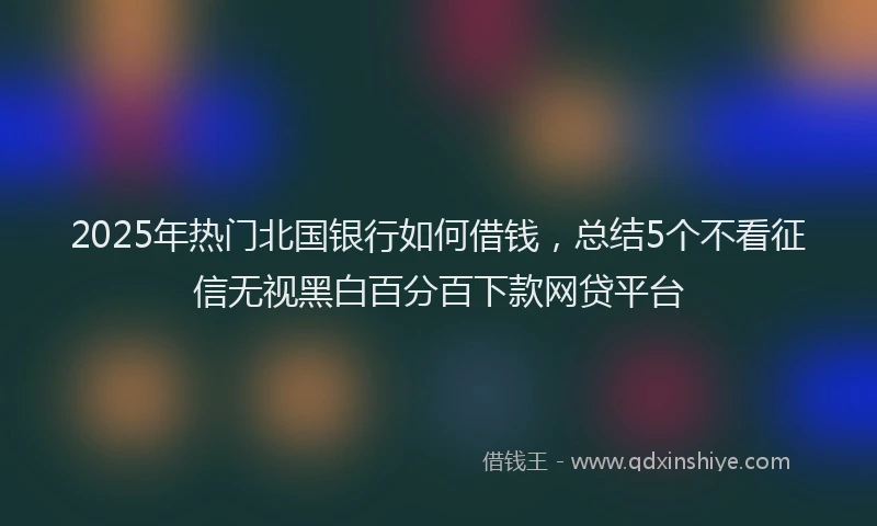 2025年热门北国银行如何借钱，总结5个不看征信无视黑白百分百下款网贷平台