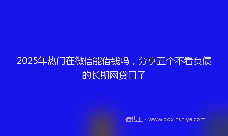 2025年热门在微信能借钱吗，分享五个不看负债的长期网贷口子