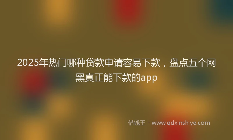 2025年热门哪种贷款申请容易下款，盘点五个网黑真正能下款的app