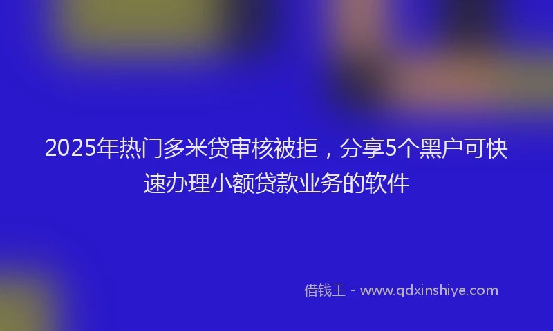 2025年热门多米贷审核被拒，分享5个黑户可快速办理小额贷款业务的软件