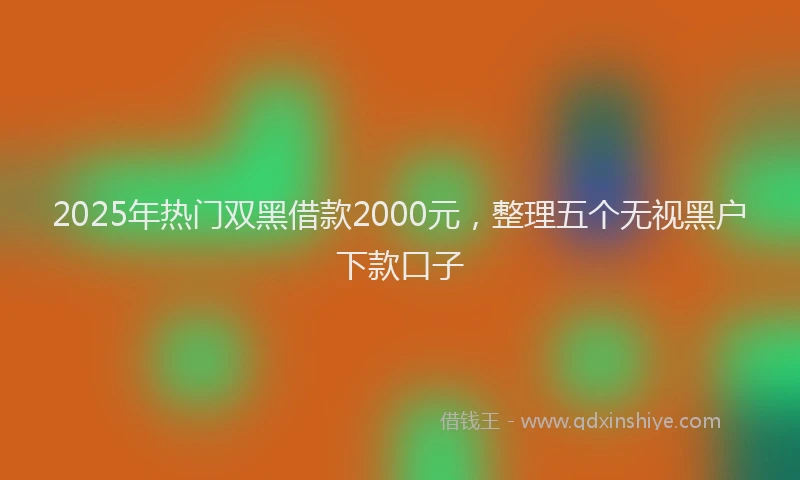 2025年热门双黑借款2000元，整理五个无视黑户下款口子