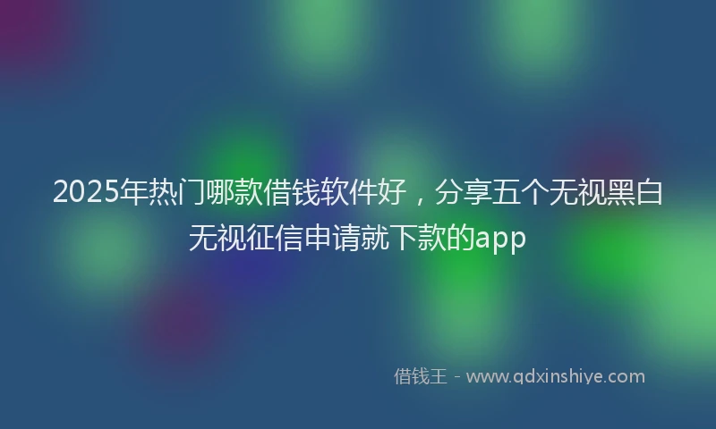 2025年热门哪款借钱软件好，分享五个无视黑白无视征信申请就下款的app