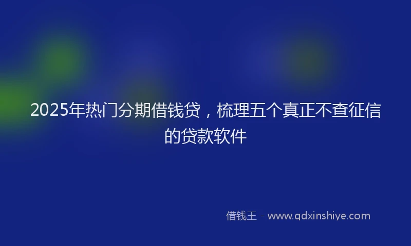 2025年热门分期借钱贷，梳理五个真正不查征信的贷款软件