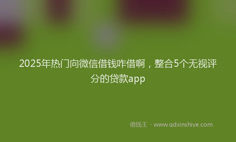 2025年热门向微信借钱咋借啊，整合5个无视评分的贷款app