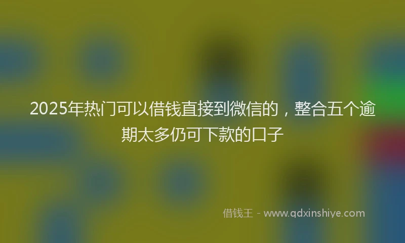 2025年热门可以借钱直接到微信的，整合五个逾期太多仍可下款的口子