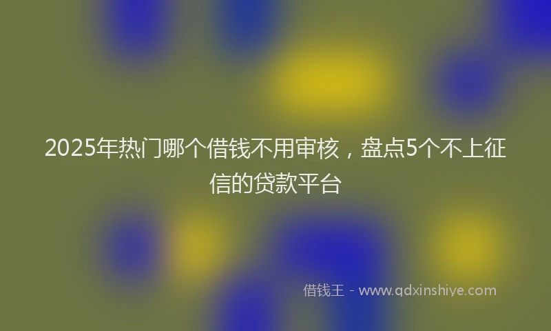 2025年热门哪个借钱不用审核，盘点5个不上征信的贷款平台