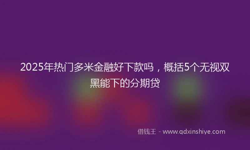 2025年热门多米金融好下款吗，概括5个无视双黑能下的分期贷