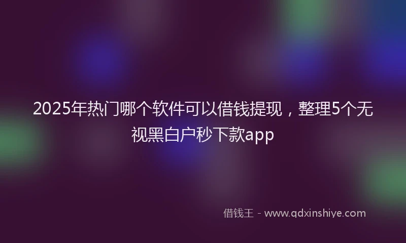2025年热门哪个软件可以借钱提现，整理5个无视黑白户秒下款app