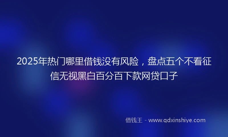 2025年热门哪里借钱没有风险，盘点五个不看征信无视黑白百分百下款网贷口子