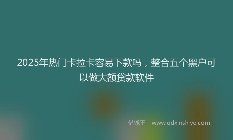 2025年热门卡拉卡容易下款吗，整合五个黑户可以做大额贷款软件