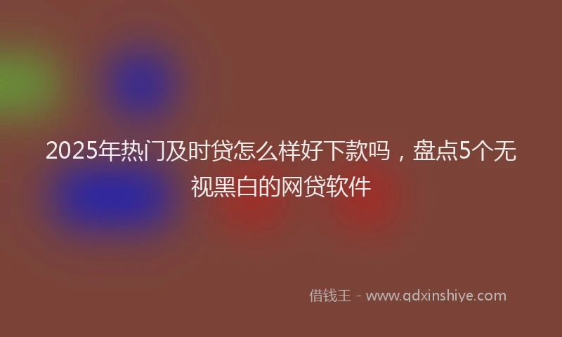 2025年热门及时贷怎么样好下款吗，盘点5个无视黑白的网贷软件