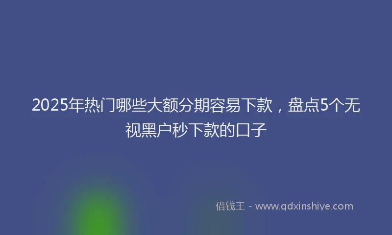 2025年热门哪些大额分期容易下款，盘点5个无视黑户秒下款的口子