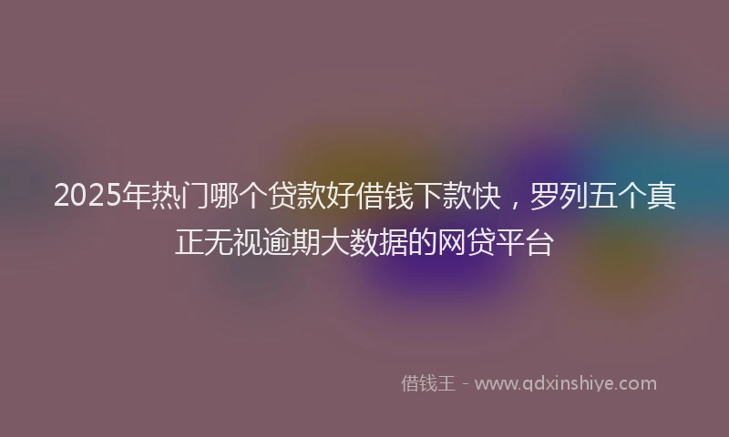 2025年热门哪个贷款好借钱下款快，罗列五个真正无视逾期大数据的网贷平台