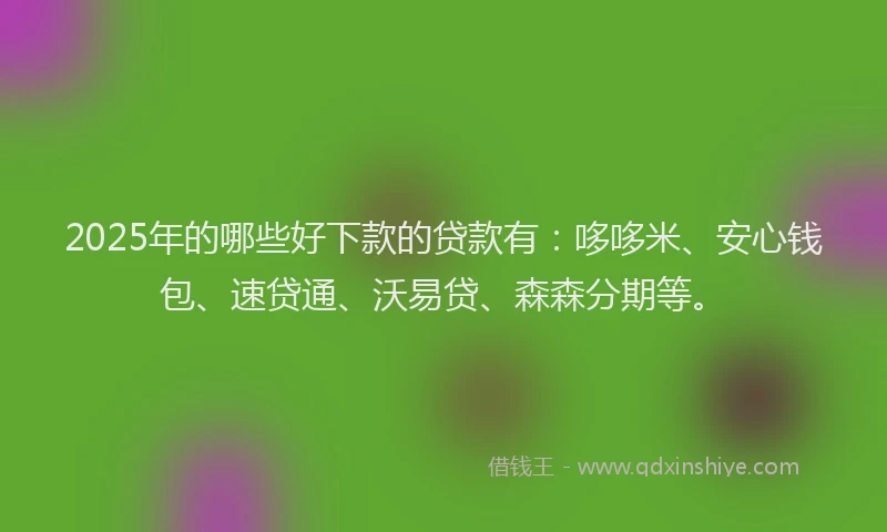 2025年的哪些好下款的贷款有：哆哆米、安心钱包、速贷通、沃易贷、森森分期等。