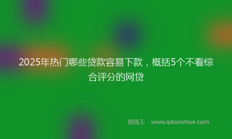 2025年热门哪些贷款容易下款，概括5个不看综合评分的网贷