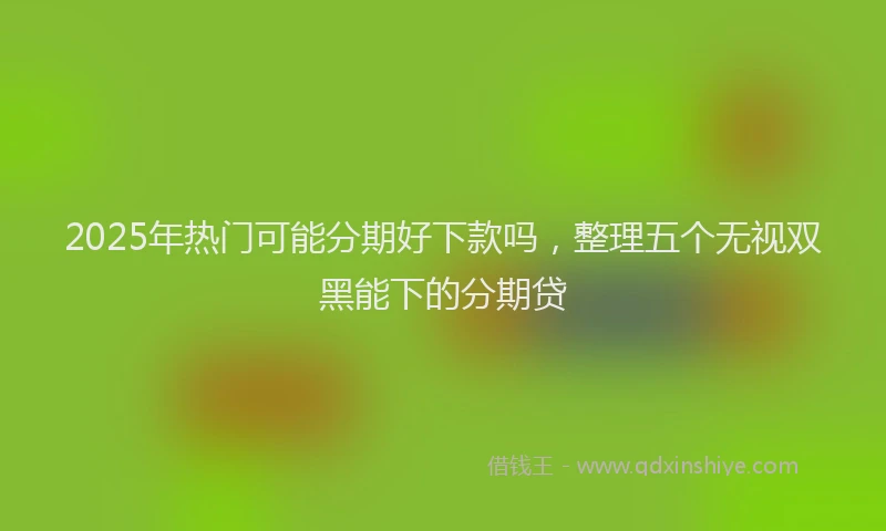 2025年热门可能分期好下款吗，整理五个无视双黑能下的分期贷