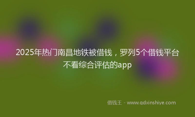 2025年热门南昌地铁被借钱，罗列5个借钱平台不看综合评估的app