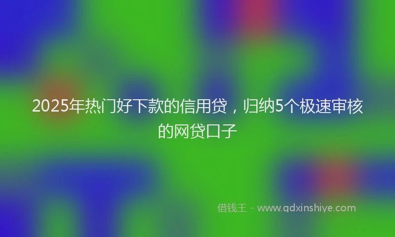 2025年热门好下款的信用贷，归纳5个极速审核的网贷口子