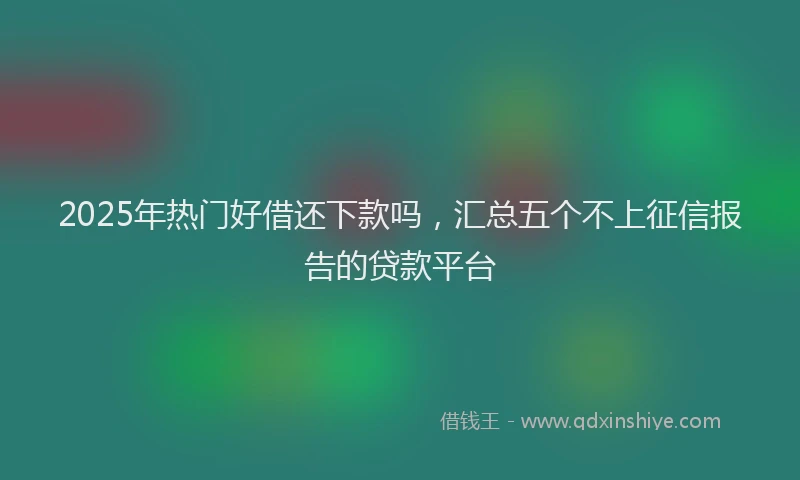 2025年热门好借还下款吗，汇总五个不上征信报告的贷款平台