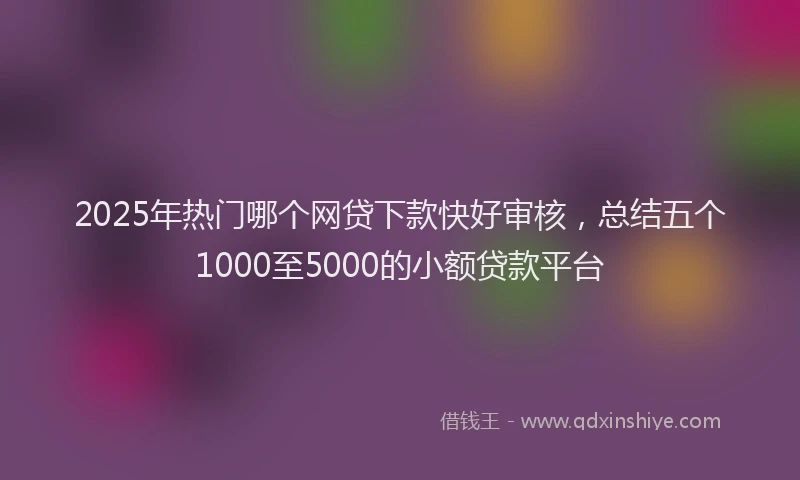 2025年热门哪个网贷下款快好审核，总结五个1000至5000的小额贷款平台