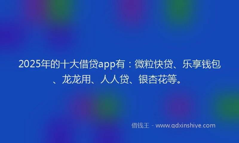 2025年的十大借贷app有：微粒快贷、乐享钱包、龙龙用、人人贷、银杏花等。