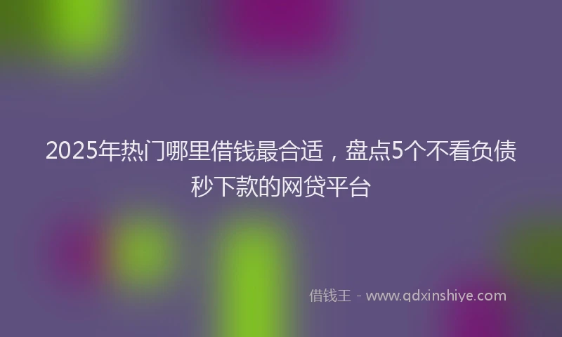 2025年热门哪里借钱最合适，盘点5个不看负债秒下款的网贷平台