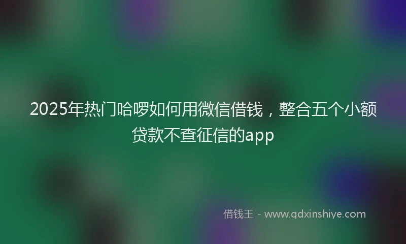 2025年热门哈啰如何用微信借钱，整合五个小额贷款不查征信的app