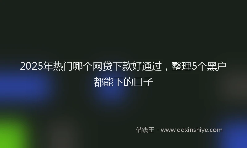 2025年热门哪个网贷下款好通过，整理5个黑户都能下的口子
