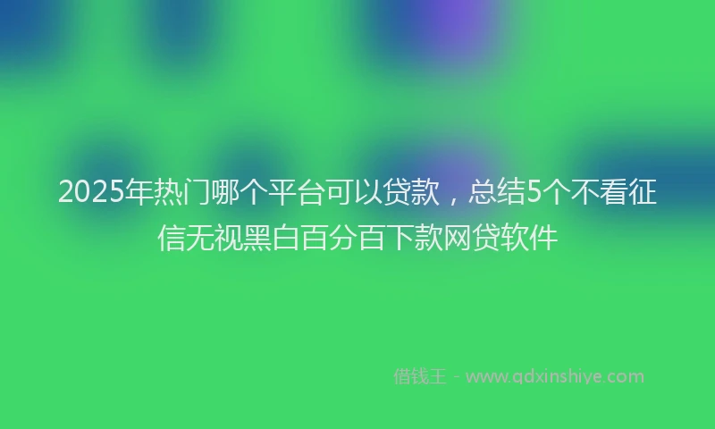 2025年热门哪个平台可以贷款，总结5个不看征信无视黑白百分百下款网贷软件