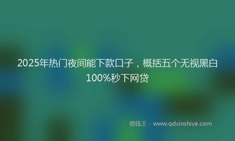 2025年热门夜间能下款口子，概括五个无视黑白100%秒下网贷