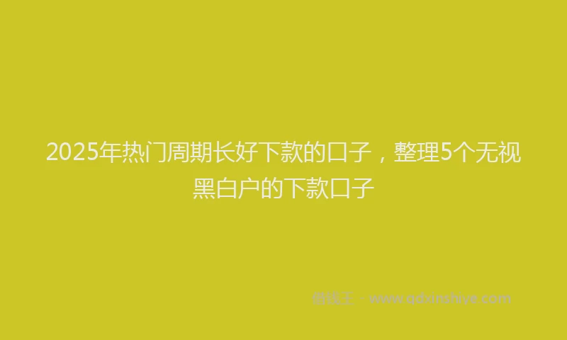 2025年热门周期长好下款的口子，整理5个无视黑白户的下款口子