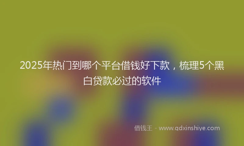 2025年热门到哪个平台借钱好下款，梳理5个黑白贷款必过的软件