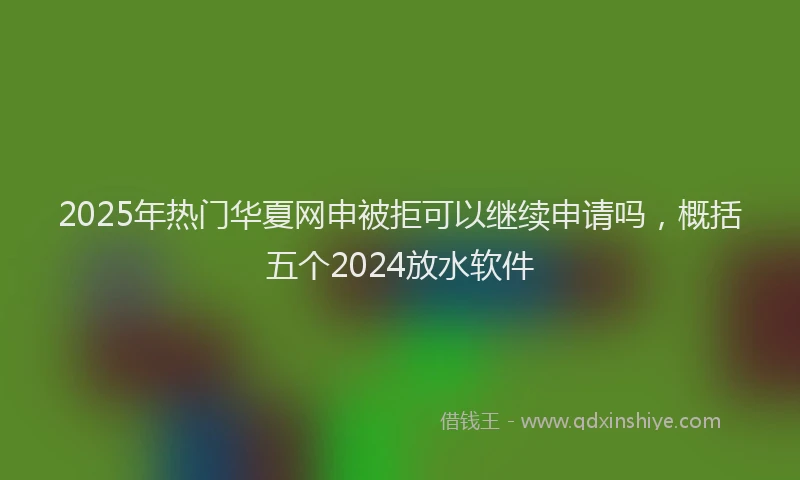 2025年热门华夏网申被拒可以继续申请吗，概括五个2024放水软件