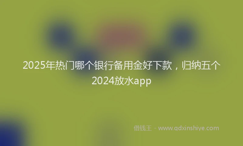 2025年热门哪个银行备用金好下款，归纳五个2024放水app