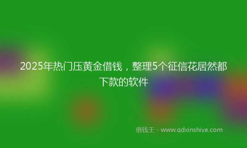 2025年热门压黄金借钱，整理5个征信花居然都下款的软件