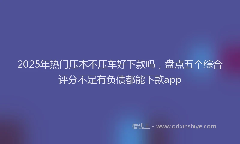 2025年热门压本不压车好下款吗，盘点五个综合评分不足有负债都能下款app