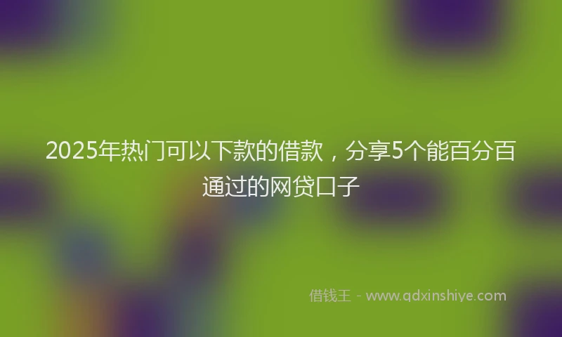2025年热门可以下款的借款，分享5个能百分百通过的网贷口子