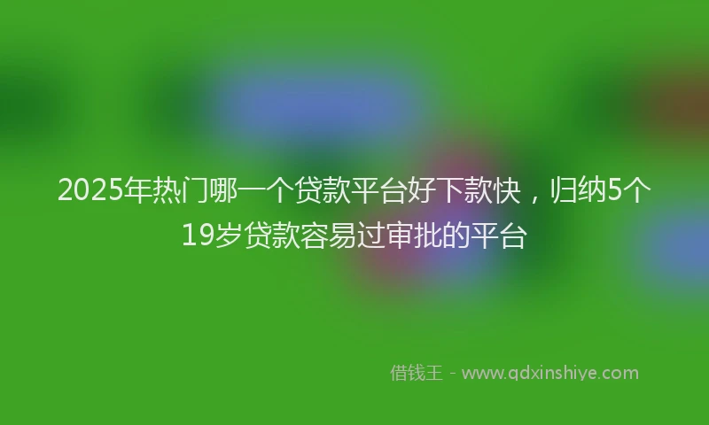 2025年热门哪一个贷款平台好下款快，归纳5个19岁贷款容易过审批的平台