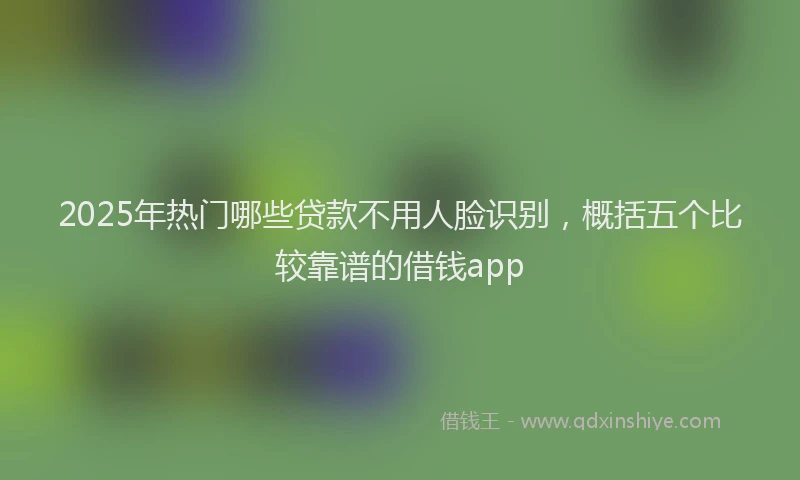 2025年热门哪些贷款不用人脸识别，概括五个比较靠谱的借钱app