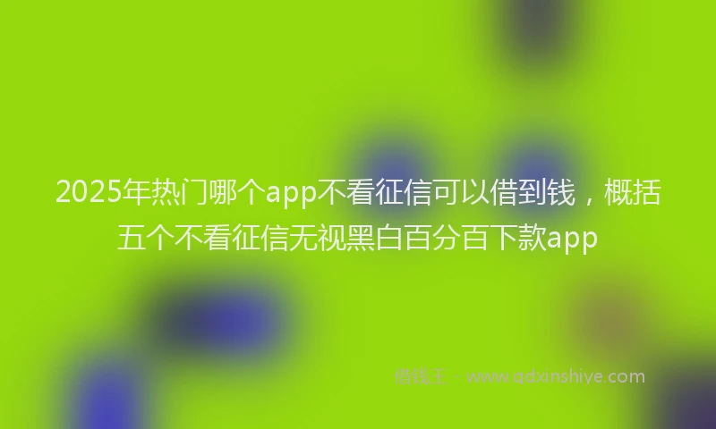 2025年热门哪个app不看征信可以借到钱，概括五个不看征信无视黑白百分百下款app