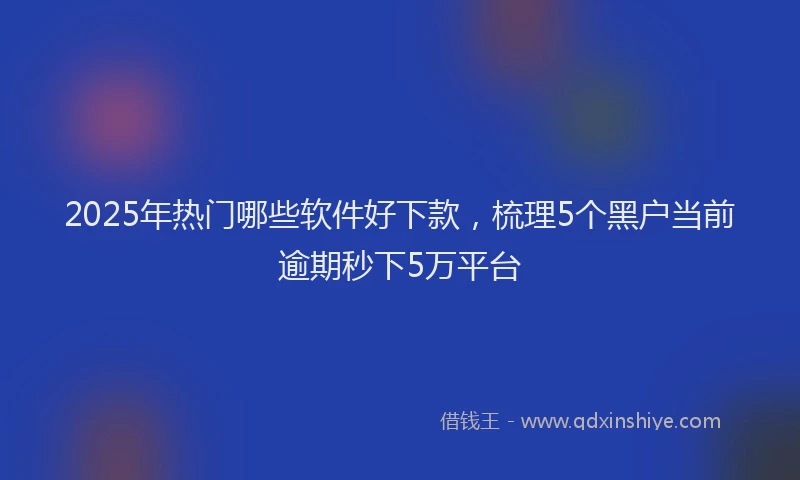 2025年热门哪些软件好下款，梳理5个黑户当前逾期秒下5万平台