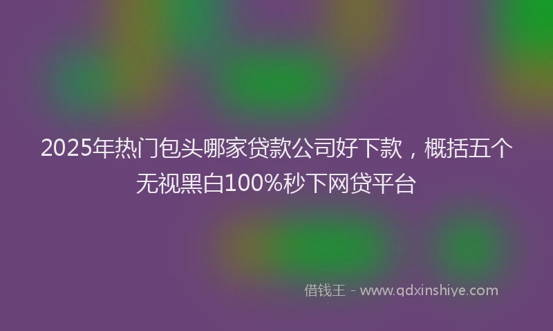 2025年热门包头哪家贷款公司好下款，概括五个无视黑白100%秒下网贷平台